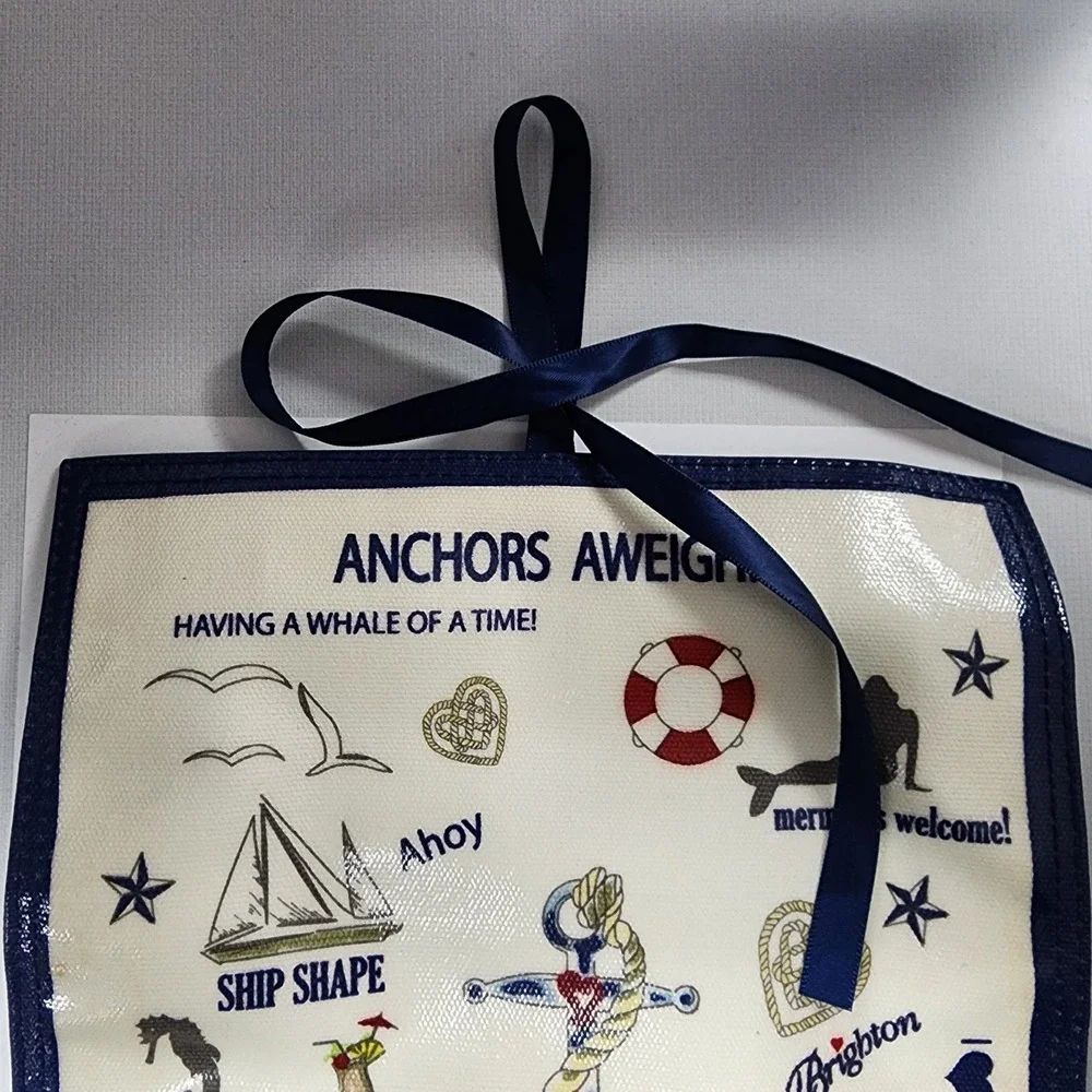 Brighton Nautical Travel Jewelry Roll Blue Velvet Lined Zippered Compartments
